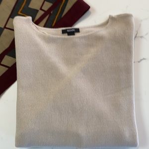 Alfani 3/4 sleeve crew neck sweater - oatmeal taupe color